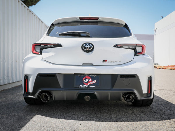 aFe 2023 + Toyota GR Corolla L3 1.6L (t) Gemini XV 3in to 2-1/2in CatBack Exhaust w/Carbon Fiber Tips