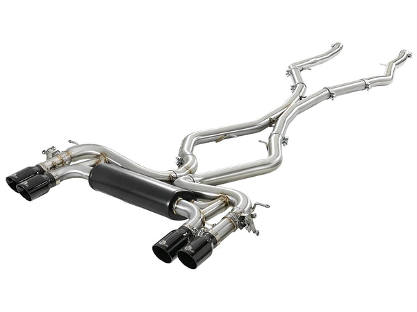 aFe MACH Force-Xp 3.5in. 304 SS C/B Exhaust System 2015 - 2019 BMW X5 M (F85) / X6 M F86 V8-4.4L (tt) - Black Tip