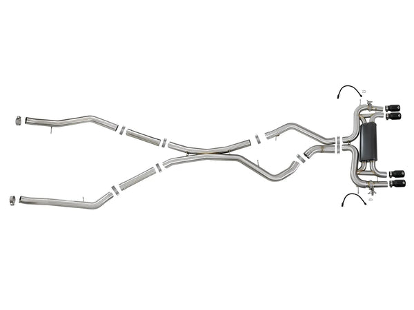 aFe MACH Force-Xp 3.5in. 304 SS C/B Exhaust System 2015 - 2019 BMW X5 M (F85) / X6 M F86 V8-4.4L (tt) - Black Tip