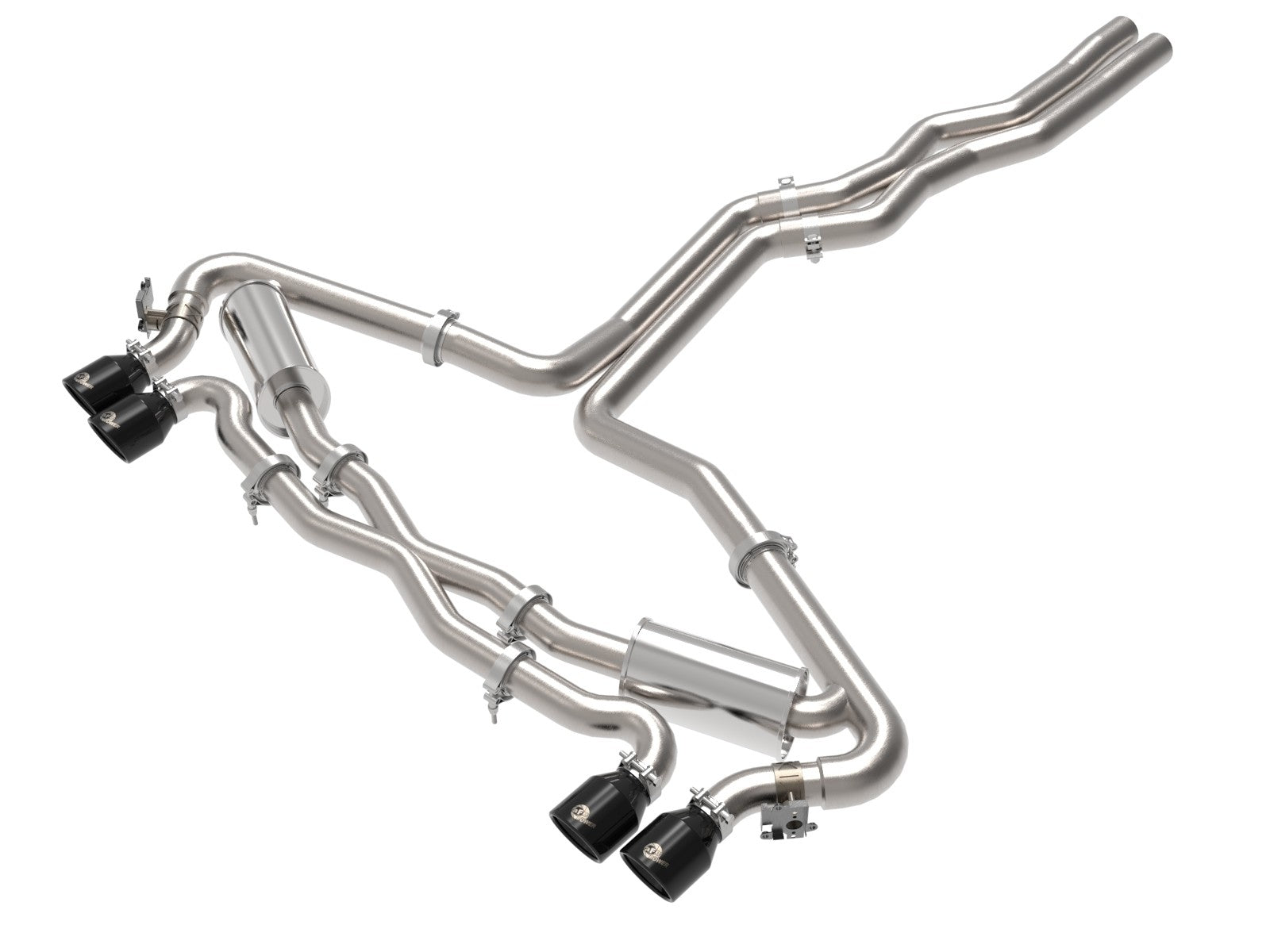 aFe 2021 - 2023 Audi RS6 Avant V8 4L (tt) MACH Force-Xp 3in to 2.5in 304 SS Cat-Back Exhaust w/ Black Tip