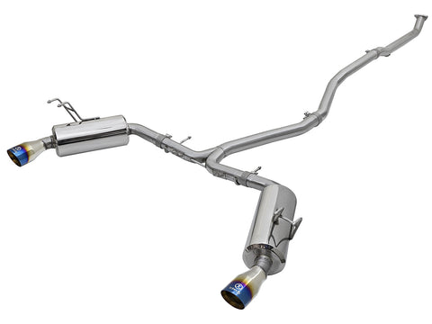 aFe POWER Takeda 2016 - 2021 Honda Civic EX / Touring I4-1.5L (t) Catback Exhaust - Blue Tips