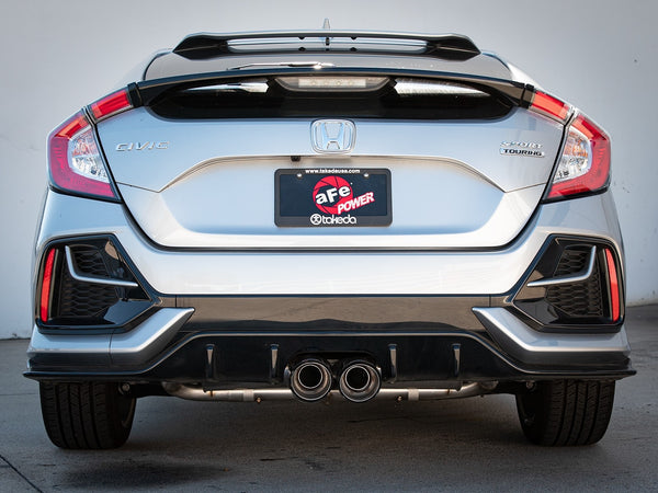 aFe Takeda 3in 304 SS Cat-Back Exhaust System w/CF Tips 2017 - 2021 Honda Civic Hatchback Sport L4-1.5L (t)