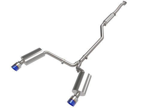 aFe 2009 - 2014 Acura TSX L4 2.4L Takeda 2-1/2in to 2-1/4in 304 SS Cat-Back Exhaust System w/BlueFlame Tip