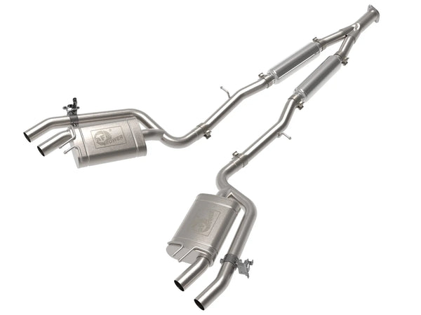aFe Gemini XV 3in to Dual 2-1/2in 304 SS Cat-Back Exhaust w/ Cut-Out 2018 - 2021 Kia Stinger L4-2.0L (t)