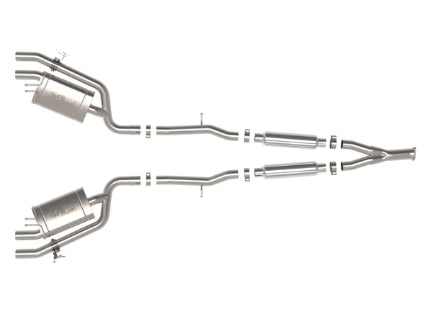 aFe Gemini XV 3in to Dual 2-1/2in 304 SS Cat-Back Exhaust w/ Cut-Out 2018 - 2021 Kia Stinger L4-2.0L (t)