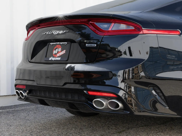 aFe Gemini XV 3in to Dual 2-1/2in 304 SS Cat-Back Exhaust w/ Cut-Out 2018 - 2021 Kia Stinger L4-2.0L (t)