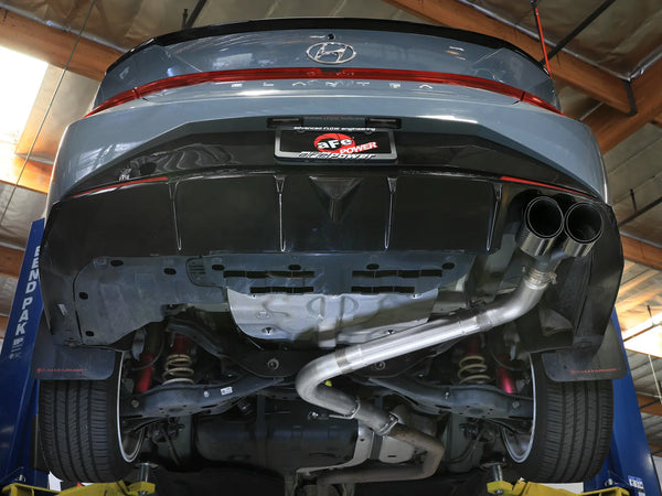 aFe Takeda Axle-Back Exhaust System Hyundai Elantra N Line 2021 - 2025 L4-1.6L- Carbon Fiber Tip