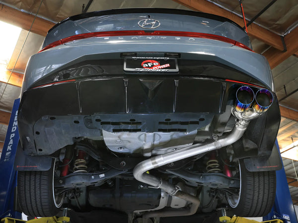 aFe Takeda Axle-Back Exhaust System Hyundai Elantra N Line 2021 - 2025  L4-1.6L- Blue Flame Tip