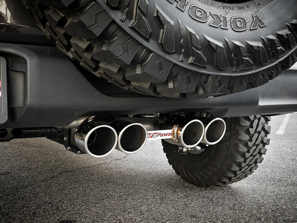 aFe Rebel Series 2.5in 304 SS Cat-Back Exhaust w/ Polished Tip 2018 - 2025 Jeep Wrangler 3.6L V6 (JL)