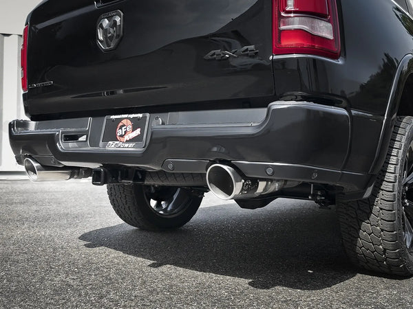 aFe Large Bore-HD 3in 409SS DPF-Back Exhaust System w/ Polished Tip RAM 1500 2020 - 2023 Eco Diesel V6-3.0