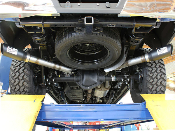 aFe MACHForce XP Exhaust 3in SS Dual Side Exit CB w/ Black Tips 2015 - 2020 Ford F150 Ecoboost V6-2.7L/3.5L