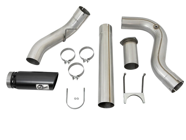 aFe Large Bore-HD 5in DPF Back 409 SS Exhaust System w/Black Tip 2017 - 2024 F250 / F350 SD Diesel Power Stroke