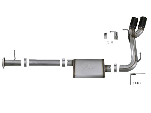aFe Rebel Series CB 3in Middle Side Exit SS Exht w/ Black Tips 2015 - 2022 Chevy Colorado / GMC Canyon