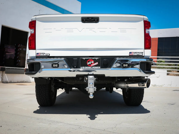 aFe Large Bore-HD 5 IN 409 SS DPF-Back Exhaust System w/Polished Tip -  2020 - 2023 Silverado / Sierra 2500 / 3500 HD Duramax Diesel 6.6L