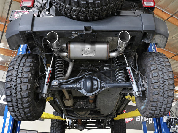 aFe Rebel Series 2.5in 409 SS Axle-Back Exhaust w/Polished Tips 2007 - 2018 Jeep Wrangler (JK) V6 3.6L/3.8L