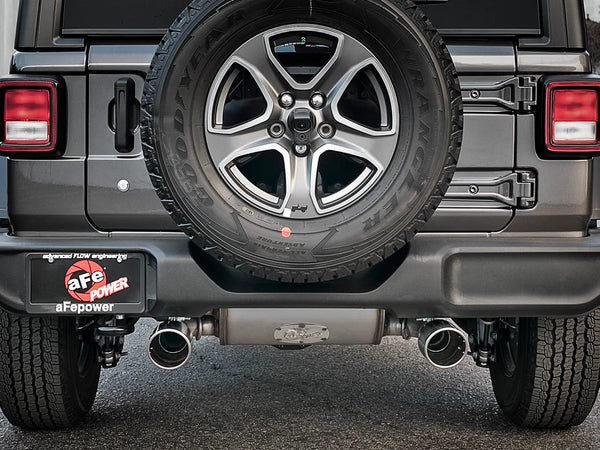 aFe Rebel Series 2.5in 409 SS Cat-Back Exhaust w/ Polished Tips 2018+ Jeep Wrangler (JL) V6 3.6L
