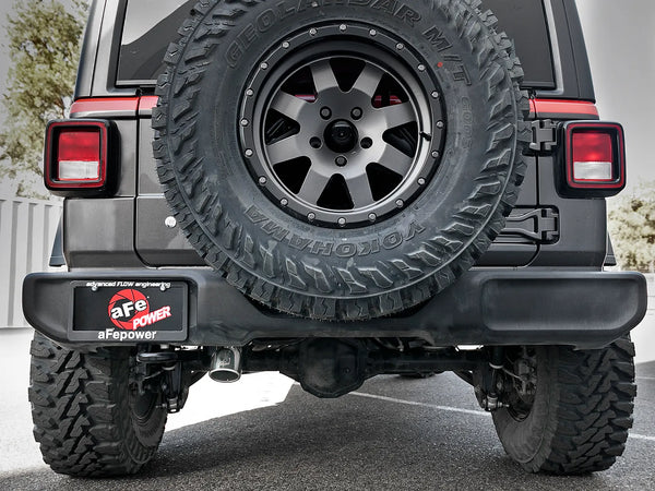 aFe MACH Force-Xp 2.5in 409SS Axle-Back Hi-Tuck Exh Sys w/ Pol Tip  2018 + Jeep Wrangler (JL) V6 3.6L