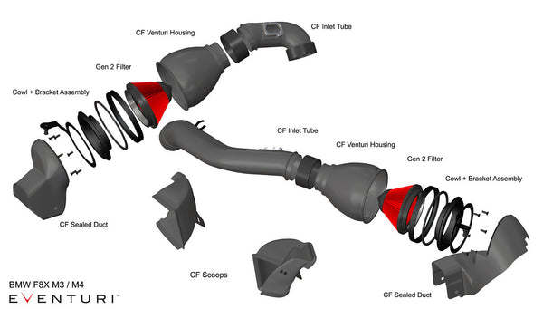 Eventuri BMW F8X M3/M4 - Carbon Intake - V2 - Gloss / Matte