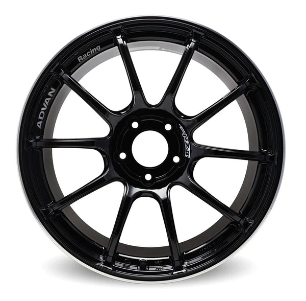 Advan RZII 17x8 +54 5x114.3 Racing Gloss Black and Ring Wheel
