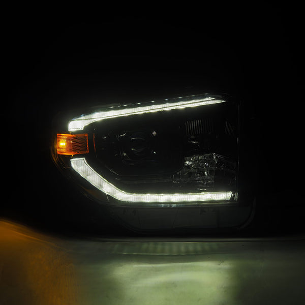 AlphaRex 2014 - 2021 Toyota Tundra LUXX-Series LED Proj Headlights Alpha-Blk w/Actv Light & Seq. Sig + DRL
