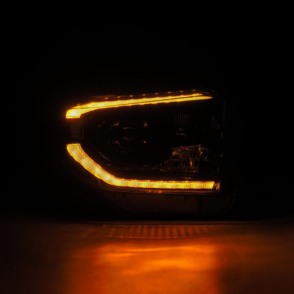 AlphaRex 2014 - 2021 Toyota Tundra LUXX-Series LED Proj Headlights Alpha-Blk w/Actv Light & Seq. Sig + DRL
