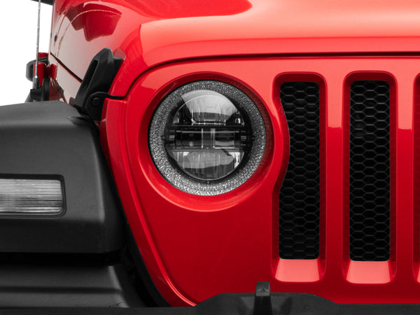 Raxiom 2018 + Jeep Wrangler JL/JT Axial Series LED Headlights- Black Housing (Clear Lens)