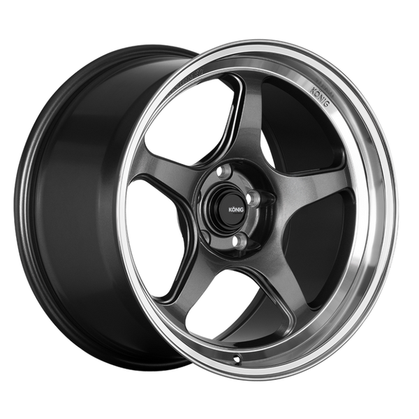 Konig Hyperspec 17x9 5x100 ET40 Anthracite Metallic Wheel w/ Mirror Machined Lip (Knurled Bead)