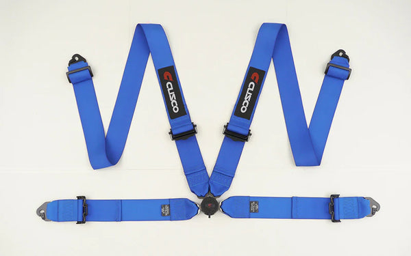 Cusco Universal 4 Point 3in Width Racing Harnesses - Blue
