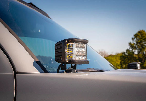 Cali Raised 2010 - 2024 Toyota 4Runner Low Profile Led Ditch Light Brackets Kit - Brackets W/ 27W Side Pro