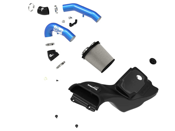 aFe 2021 - 2024 Ford F-150 / Powerboost / Raptor V6-3.5L(tt) Momentum XP Cold Air Intake System Blue w/ Pro Dry S Filter
