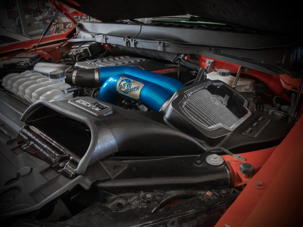 aFe 2021 - 2024 Ford F-150 / Powerboost / Raptor V6-3.5L(tt) Momentum XP Cold Air Intake System Blue w/ Pro Dry S Filter