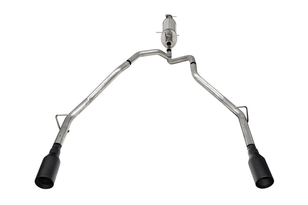 Corsa 2025 + Ram 1500 3.0L Turbo 2.5in Stainless Steel Sport Cat-back Dual Rear Exit 5.0in Black Tips