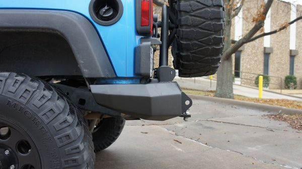 Road Armor 2007 - 2017 Jeep Wrangler JK Stealth Rear Non-Winch Bumper w/Tire Carrier - Tex Blk