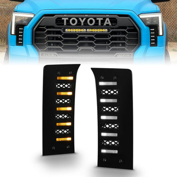ANZO 2022 - 2024 Toyota Tundra (w/Factory LED Refl. & OE Bumper) Z-Series Full LED DRL Vent Lights - Pair