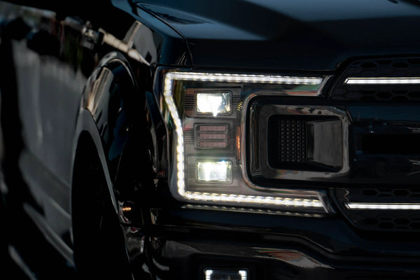 OLM Ford F150 (2018 - 2019) Headlights (White DRL) - Essential Series