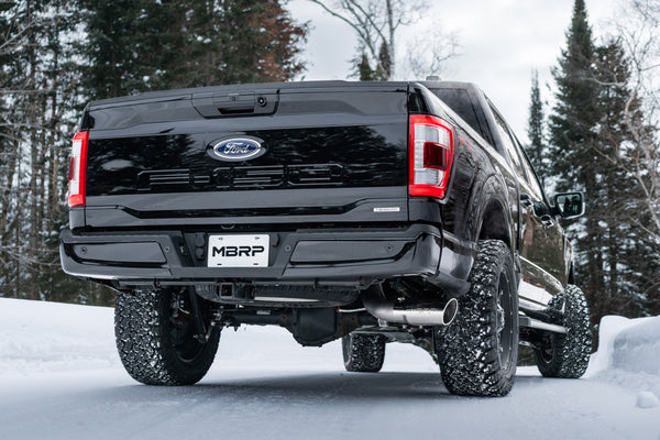 MBRP 2021+ Ford F150 2.7L/3.5L/5.0L 4in T304 Stainless Steel Cat-Back - Race Version