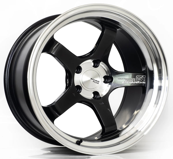 Advan GT Beyond-R 18X9.5 / +22 Off / 5x120 BC / 72.5mm Bore / Diamond Cut and Dark Platinum Black