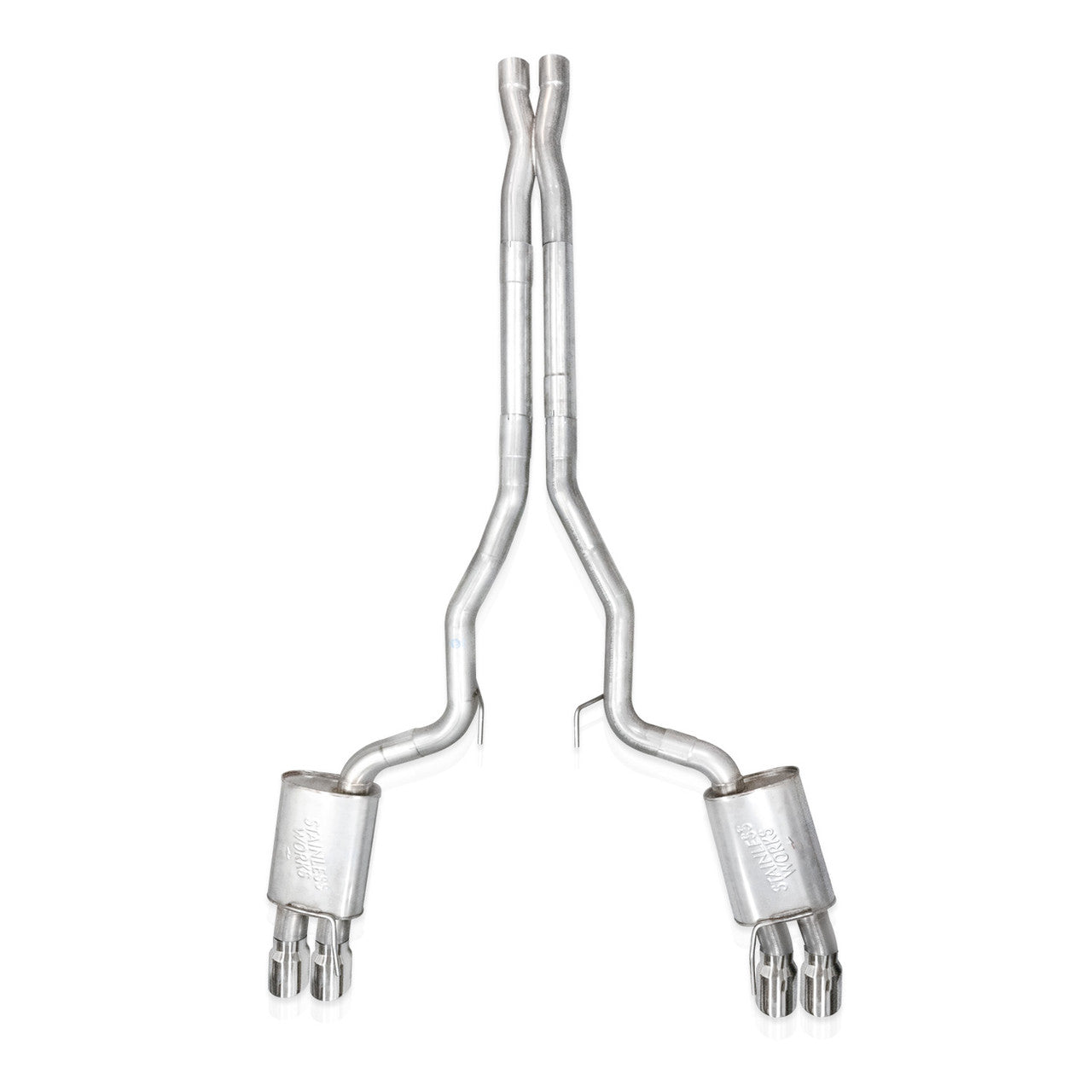 Stainless Works 2024 + Mustang GT Catback Quad Tips Redline Sound X-Pipe Factory Connect Exhaust