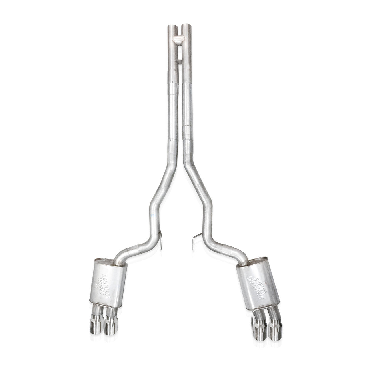 Stainless Works 2024 + Mustang GT Catback Quad Tips Redline Sound H-Pipe Factory Connect Exhaust