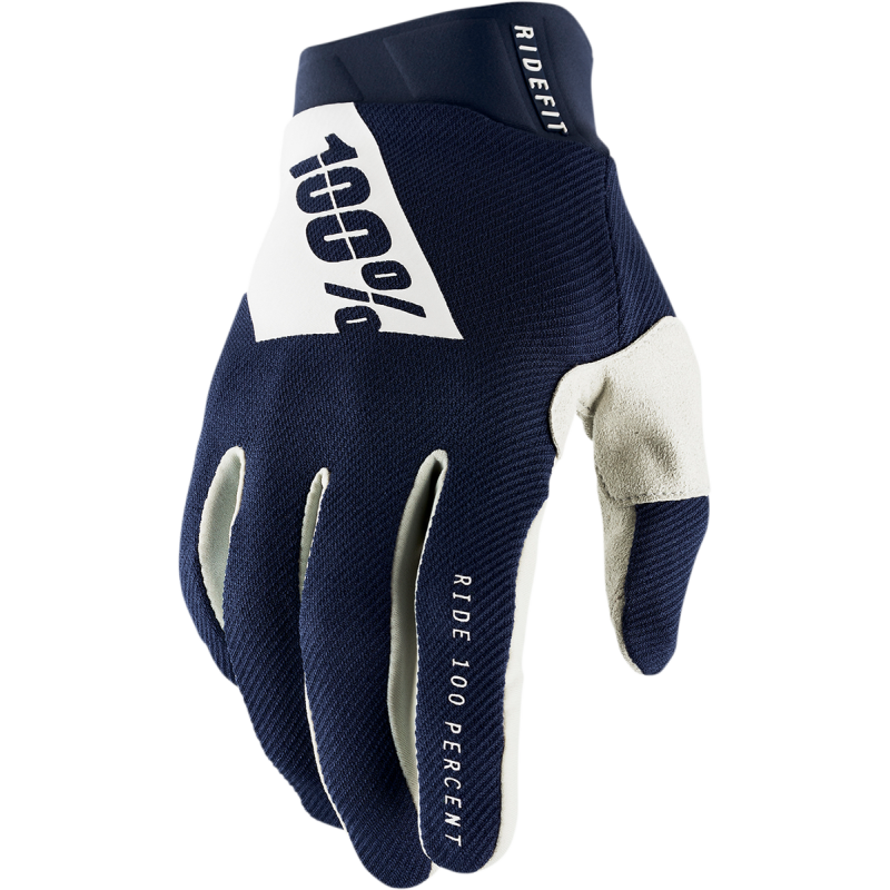 100% Ridefit Gloves Navy / White