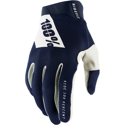 100% Ridefit Gloves Navy / White