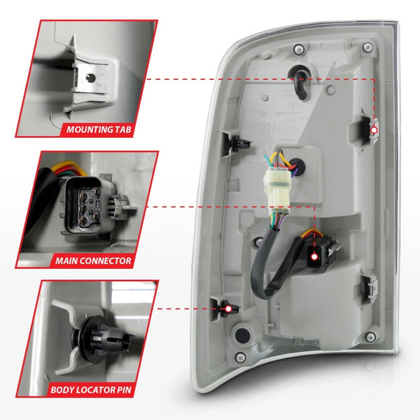 ANZO 2009 - 2018 Dodge Ram 1500 / 2010 - 2018 Ram 2500 / 3500 Sequential LED Taillights Smoke Black w/Switchback Amber Signal