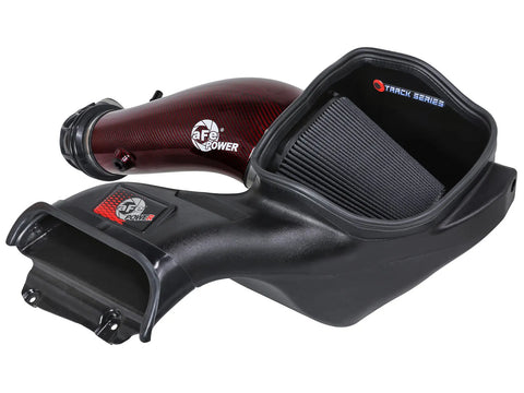 aFe 2023 - 2024 Ford F150 Raptor R V8 5.2L Supercharged Red Carbon Track Series Air Intake w/ P5R Filter