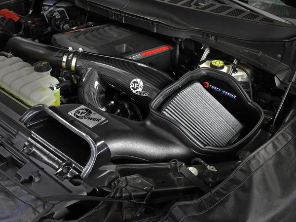 aFe 2021 - 2024 Ford F150 Raptor Track Series Carbon Fiber Cold Air Intake System w/ Pro DRY S Filter