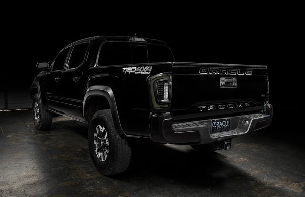 Oracle Lighting 2016 - 2023 Gen 3 Toyota Tacoma Black Tinted Series Flush Style LED Tail Lights