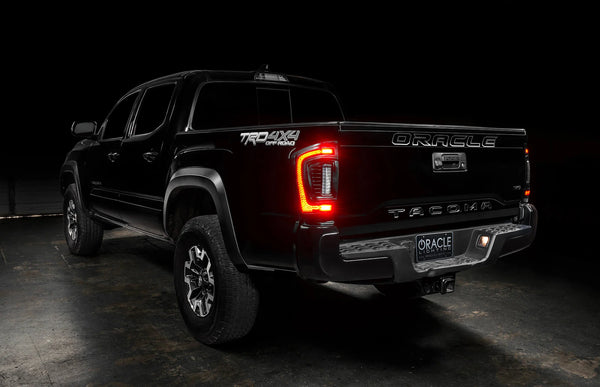 Oracle Lighting 2016 - 2023 Gen 3 Toyota Tacoma Black Tinted Series Flush Style LED Tail Lights