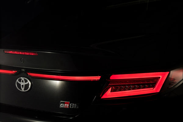 Intec Sequential LED 4pc Taillights w/Center Bar (Clear lens/Black Base/Red Bar) - 2022 + GR86 / BRZ