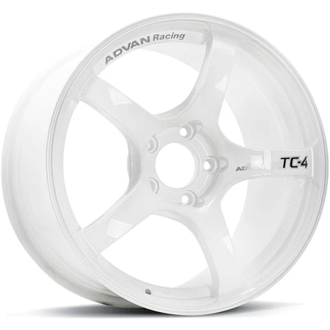 Advan TC4 17x8.0 +38 5x114.3 Racing White Metallic & Ring Wheel
