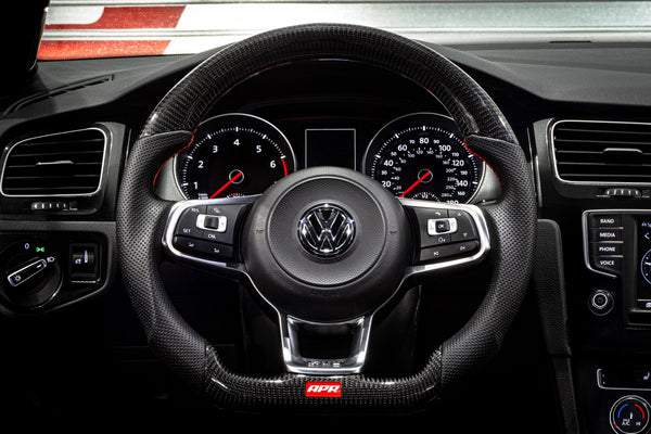 APR 2015 - 2019 Volkswagen Golf R / 2015 - 2021 GTi / 2015 - 2024 Jetta Steering Wheel - Red Stitching Paddle (For use w/ Paddles)