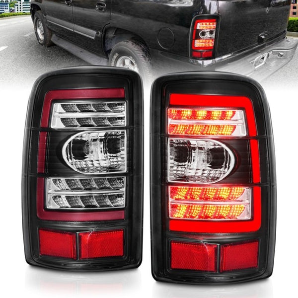 ANZO 2000-2006 Chevrolet Tahoe / Suburban / Yukon LED Tail Lights w/ Clear Lens Black Housing